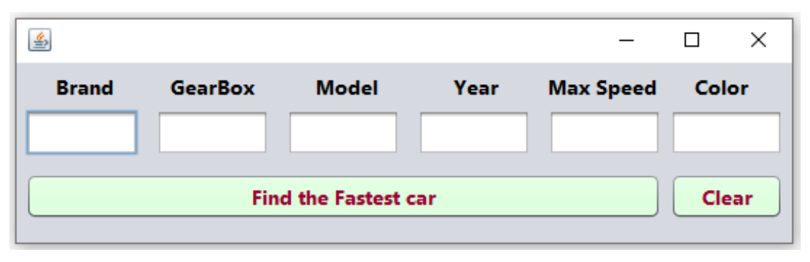 Solved Design the same Frame in java using code not Drag & | Chegg.com