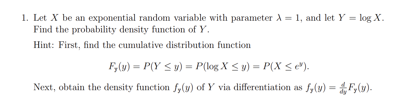 Let \\( X \\) be an exponential random variable with | Chegg.com