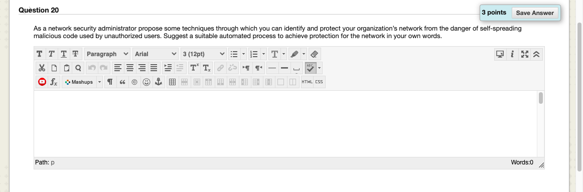 Solved Question 20 3 points Save Answer As a network | Chegg.com