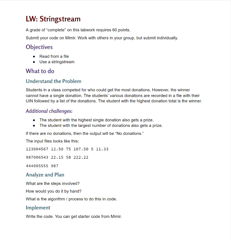 Solved [LW] Stringstream/ 1. Main Problem Maximum Total