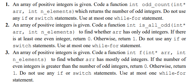 Solved 1. An array of positive integers is given. Code a | Chegg.com