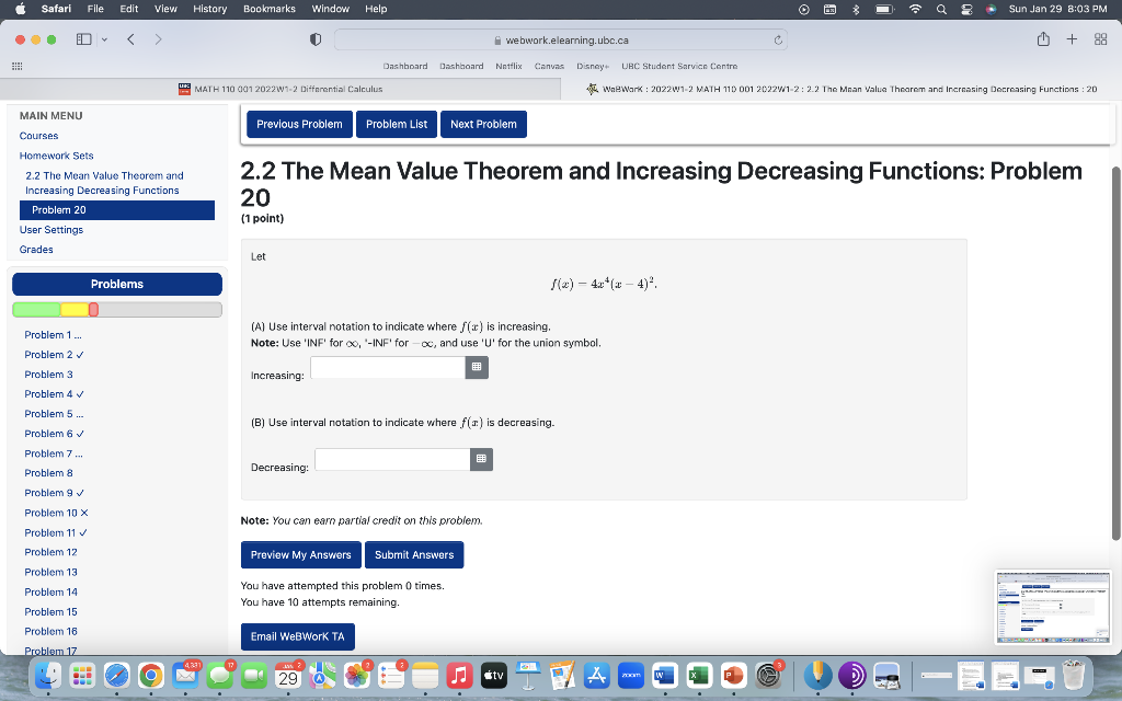 Solved 2.2 The Mean Value Theorem and Increasing Decreasing | Chegg.com