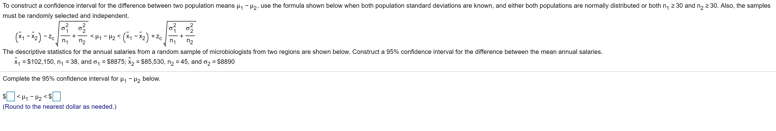 Solved o 2 0 1 To construct a confidence interval for the | Chegg.com