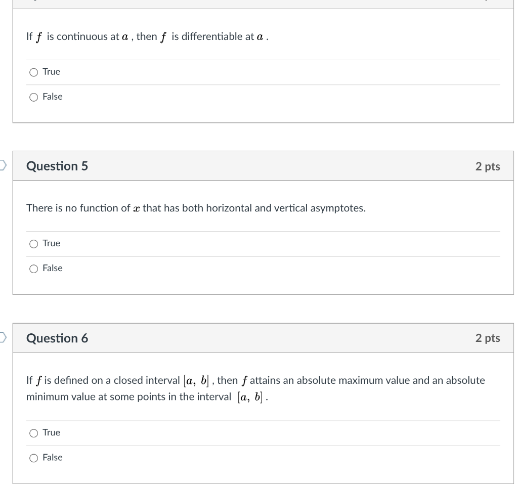 Solved If f is continuous at a , then f is differentiable at | Chegg.com