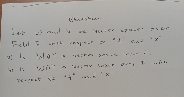 Solved Question Let W And V Be Vector Spaces Over Field F 2258