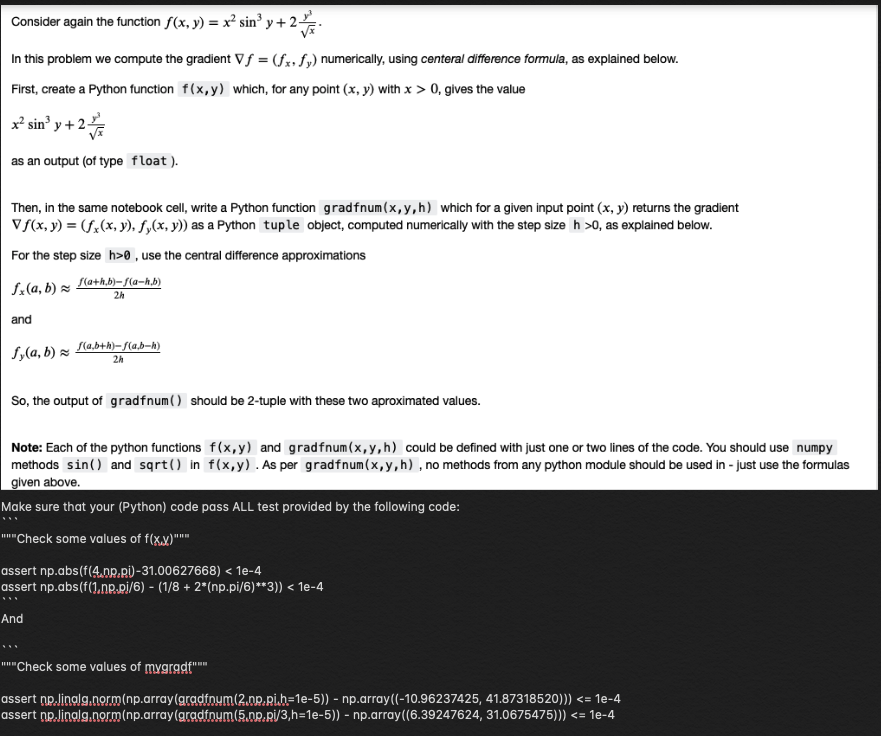 Solved given above.Make sure that your (Python) code pass | Chegg.com
