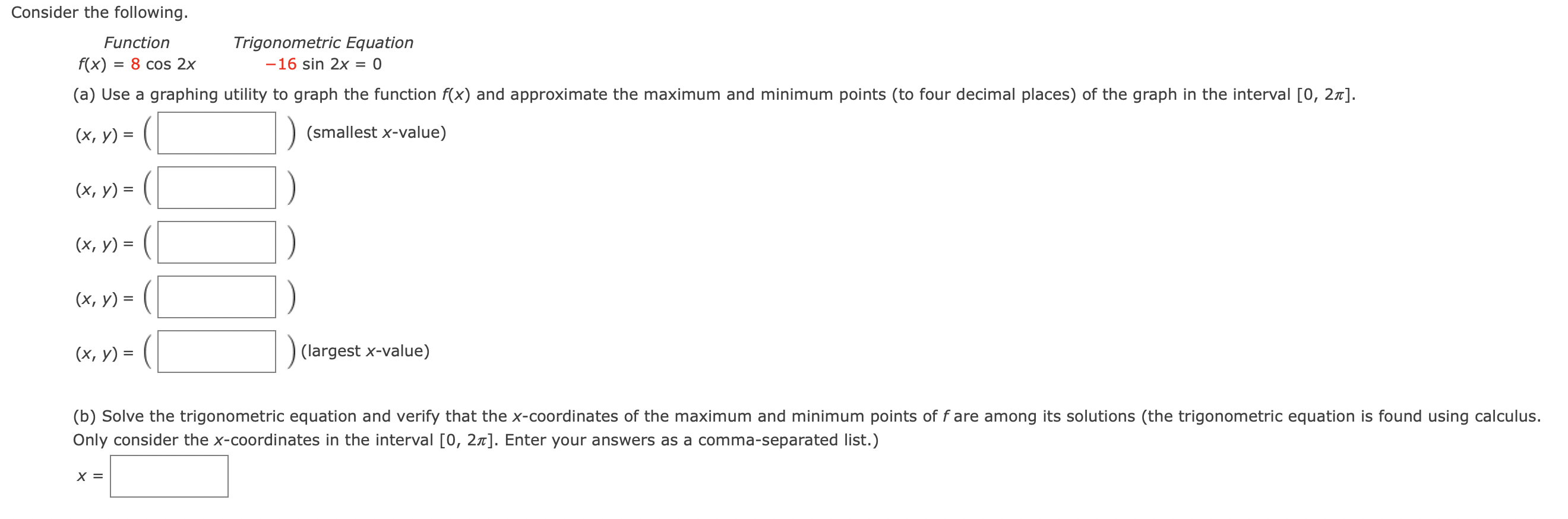 Solved Consider the following. Function Trigonometric | Chegg.com