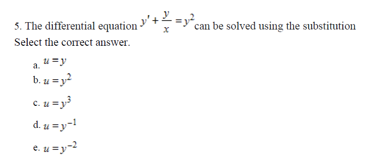 Solved Differential Equations : Substitution Please Show | Chegg.com