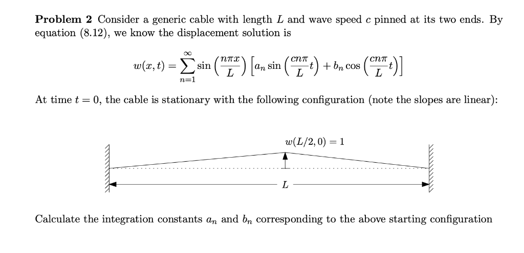 Solved Problem 2 Consider A Generic Cable With Length L A Chegg Com