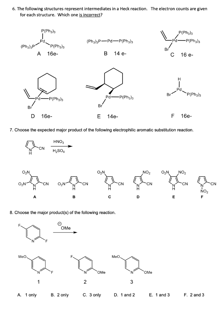 Solved 6. The following structures represent intermediates | Chegg.com