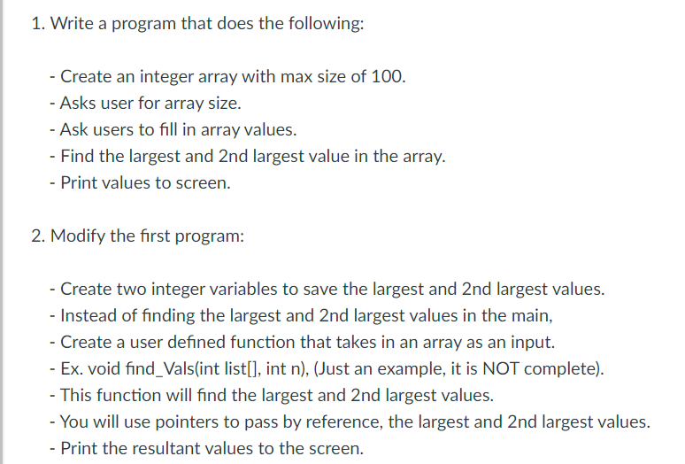 Solved In the C Programming language, write a program that | Chegg.com