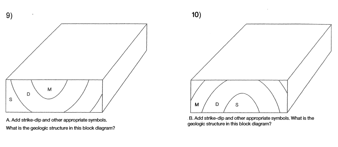 Solved 7) More Fold and Fault Structures west Geologic Map | Chegg.com