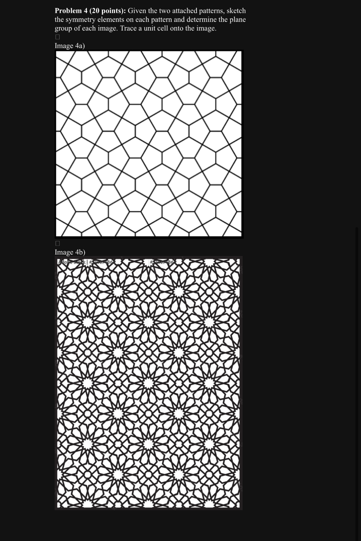 Solved Given the two attached patterns, sketchthe symmetry | Chegg.com
