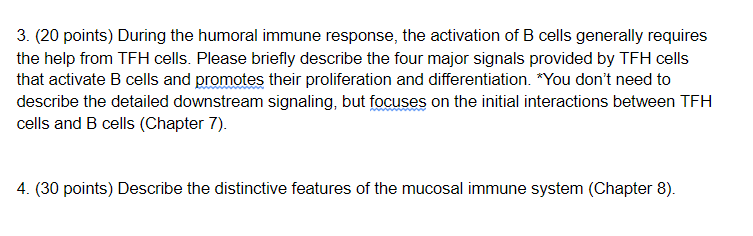 Solved 3. (20 points) During the humoral immune response, | Chegg.com