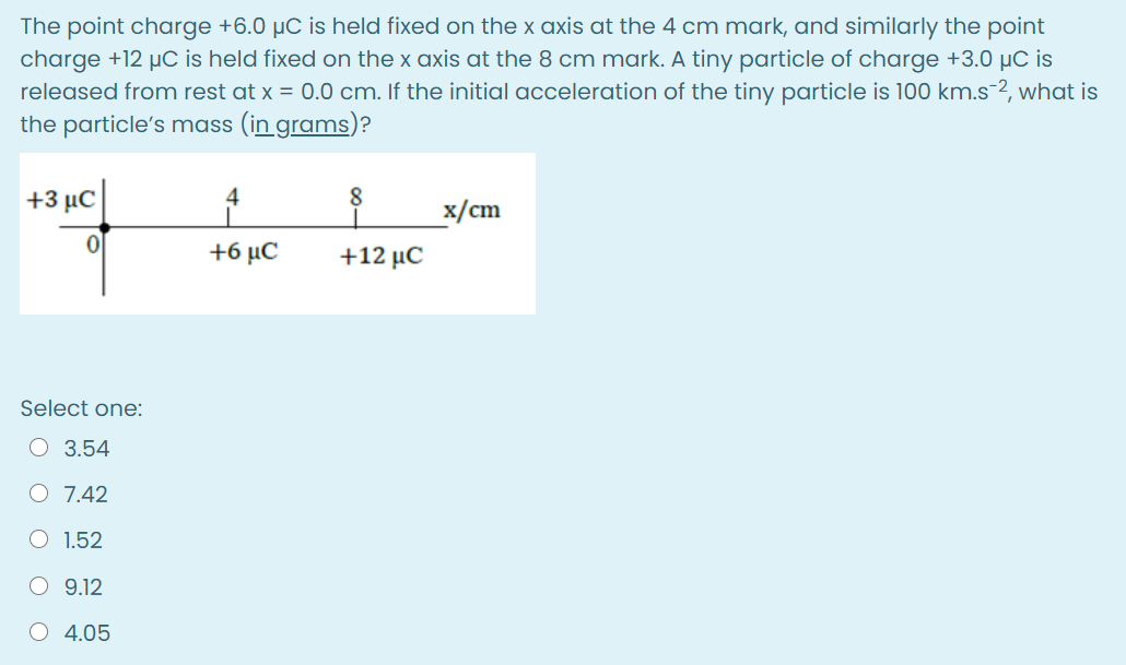 Solved The point charge +6.0 uC is held fixed on the x axis | Chegg.com