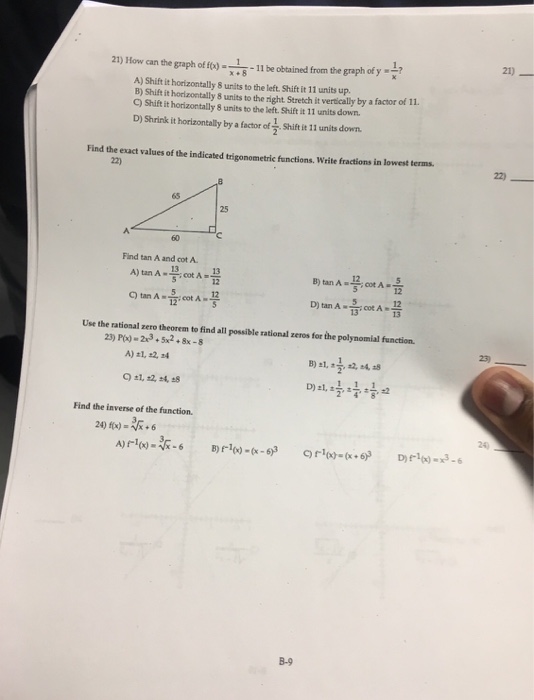 Solved 21) How can the graph of f(x)sx+811 be obtained from | Chegg.com