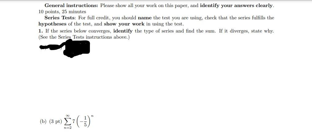 Solved General instructions: Please show all your work on | Chegg.com