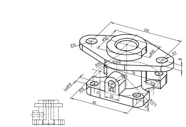 Solved Draw front, top and side views from below using | Chegg.com