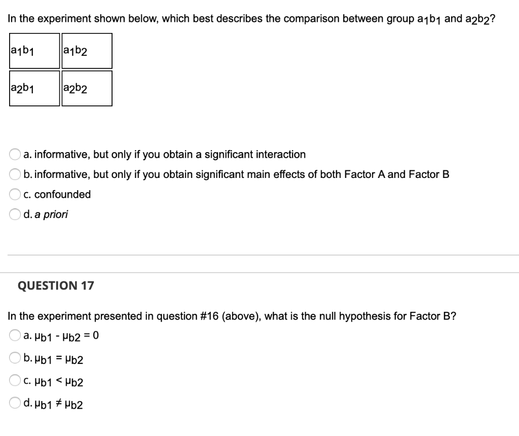 Solved In The Experiment Shown Below, Which Best Describes | Chegg.com