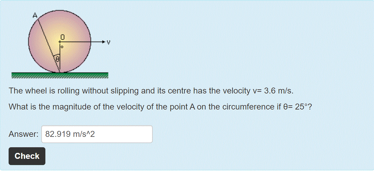 Solved The wheel is rolling without slipping and its centre | Chegg.com