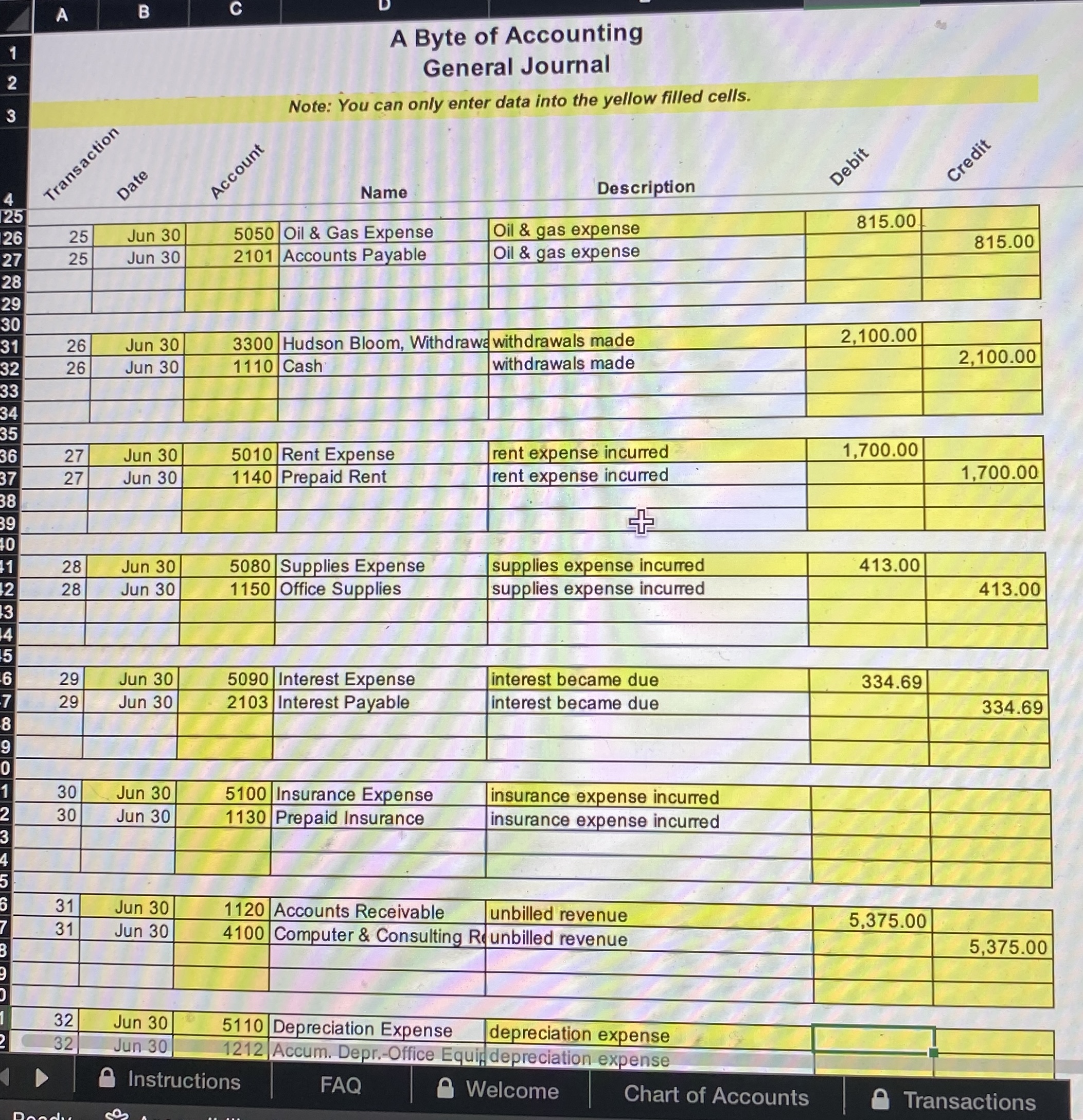 Solved \r\n\r\n\r\nA Byte of Accounting General Journal