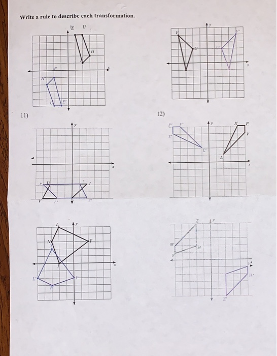 Solved Write a rule to describe each transformation. E U 12) | Chegg.com