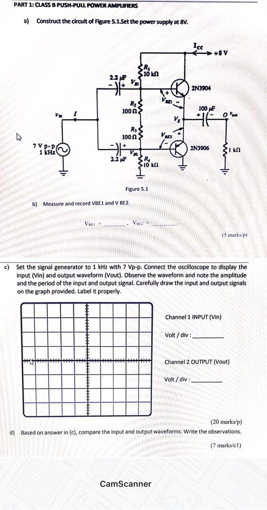 Solved a) Construct the circuit of Figure 5.1.Set the power | Chegg.com