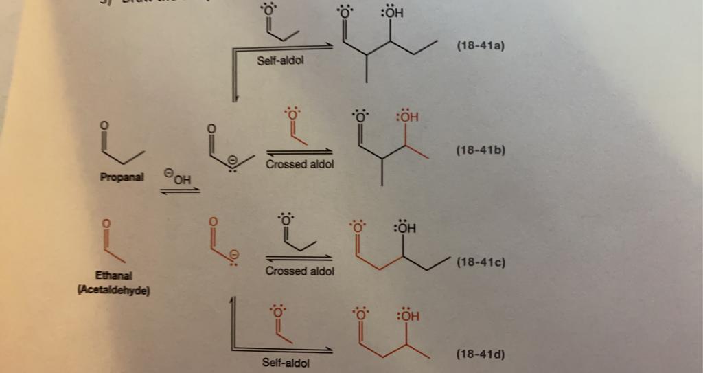 Solved 5 :ӧн (18-41a) Self-aldol :ӧн (18-41b) Crossed aldol | Chegg.com