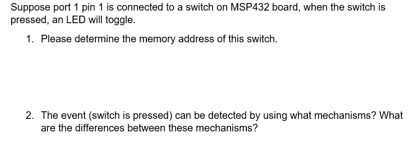 Solved Suppose port 1 pin 1 is connected to a switch on | Chegg.com