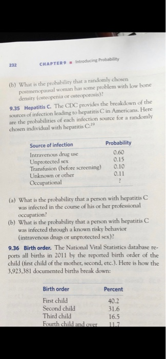 Solved 232 CHAPTER9Introducing Probability (b) What Is The | Chegg.com