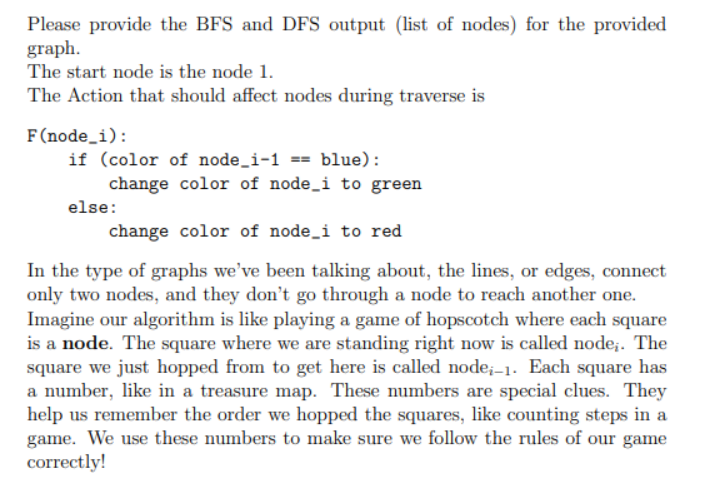Solved Please provide the BFS and DFS output (list of nodes) | Chegg.com
