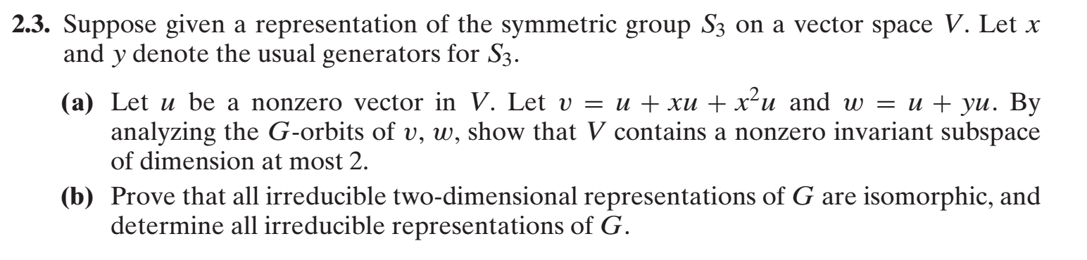 representation of symmetric group s3