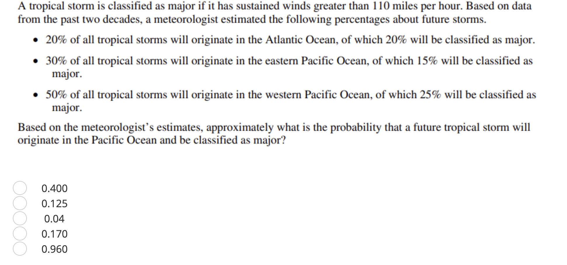 solved-a-tropical-storm-is-classified-as-major-if-it-has-chegg