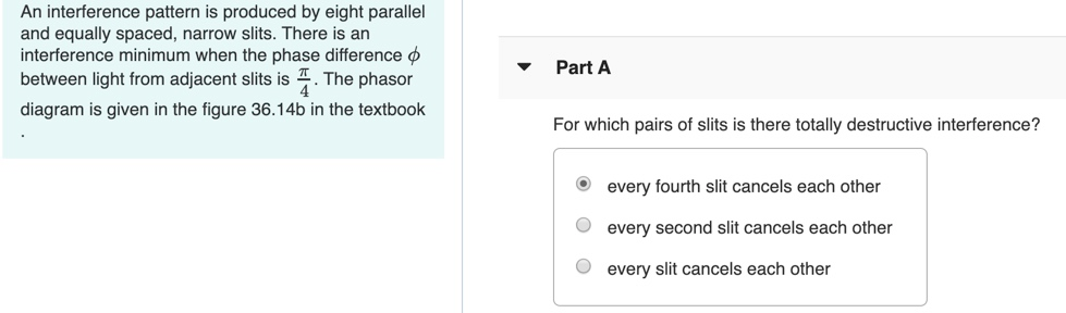 Solved An interference pattern is produced by eight parallel | Chegg.com