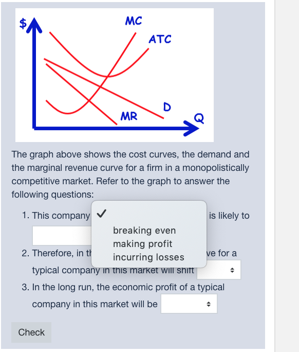 Solved MC MR The graph above shows the cost curves, the