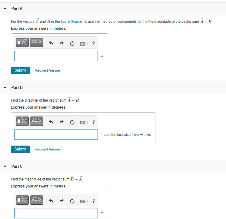 Solved Part A For the vectors A and B in the figure (Figure | Chegg.com