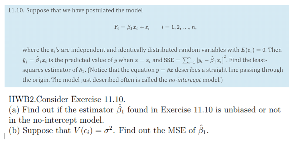 Solved *I have the answer for Exercise 11.10. I mainly need | Chegg.com