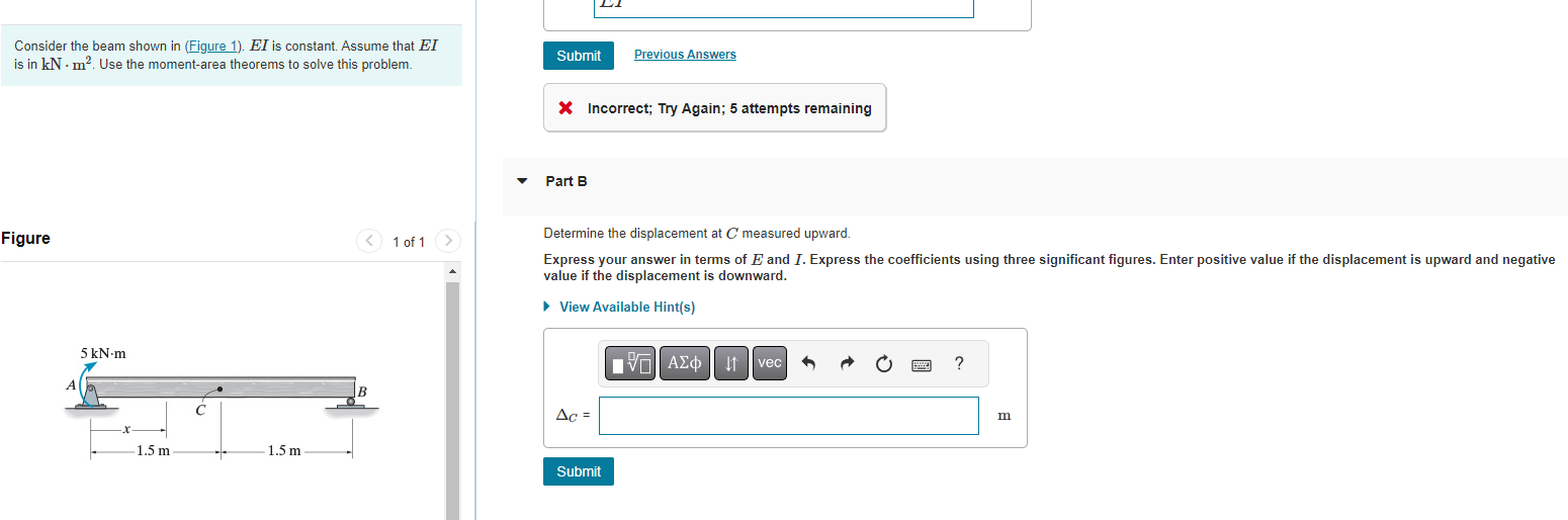 Solved Consider the beam shown in (Figure 1). EI is | Chegg.com