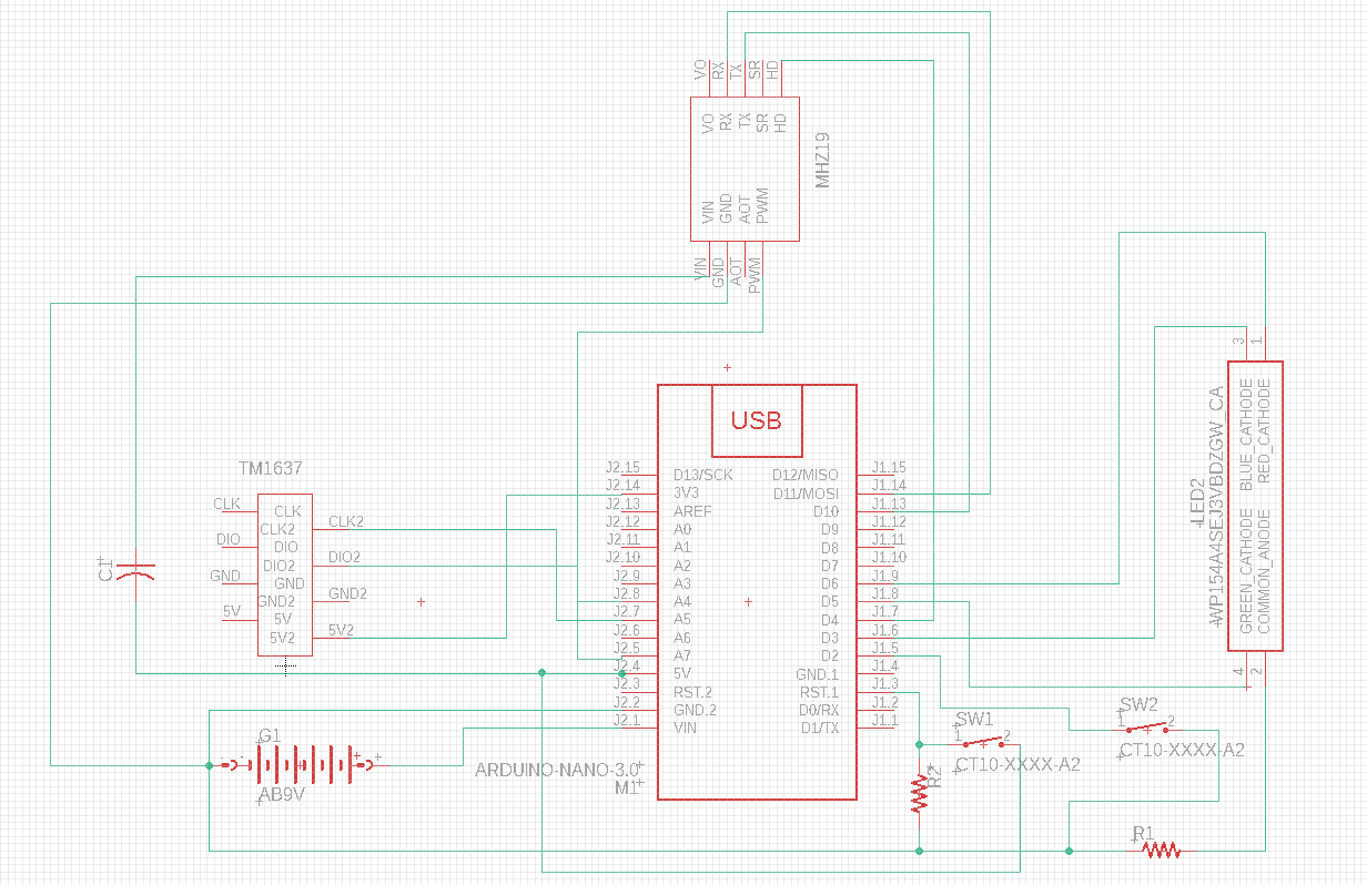 Solved Below is my circuit schematic for a CO2 level | Chegg.com