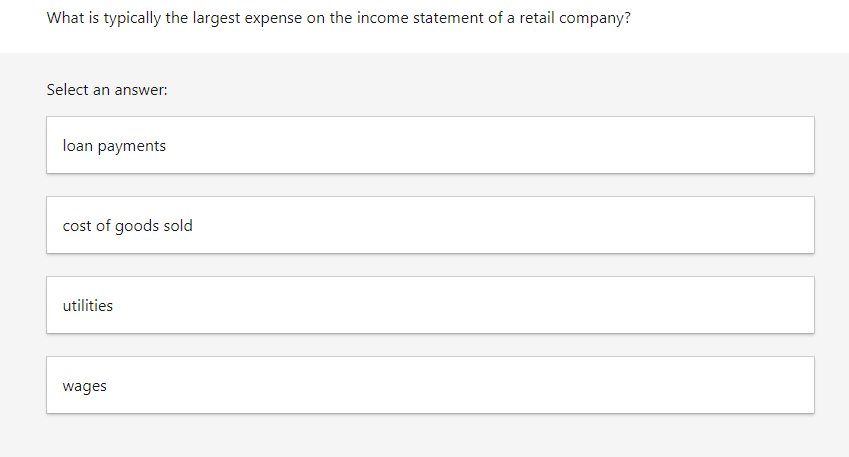 Solved What is typically the largest expense on the income | Chegg.com