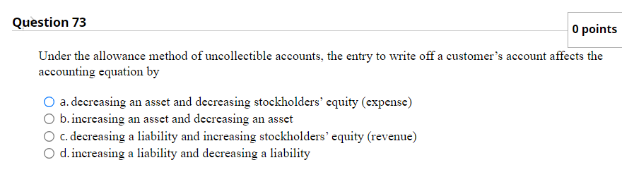 Solved Under The Allowance Method Of Uncollectible Accounts, | Chegg.com