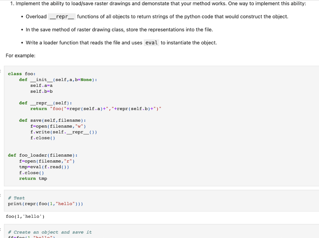 Solved 1. Implement The Ability To Load/save Raster Drawings | Chegg.com