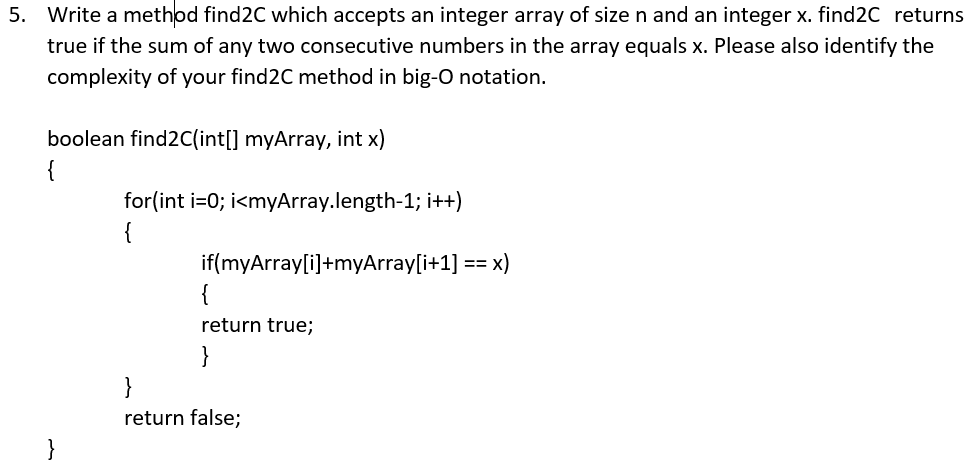 Solved 5. Write a method find2C which accepts an integer | Chegg.com