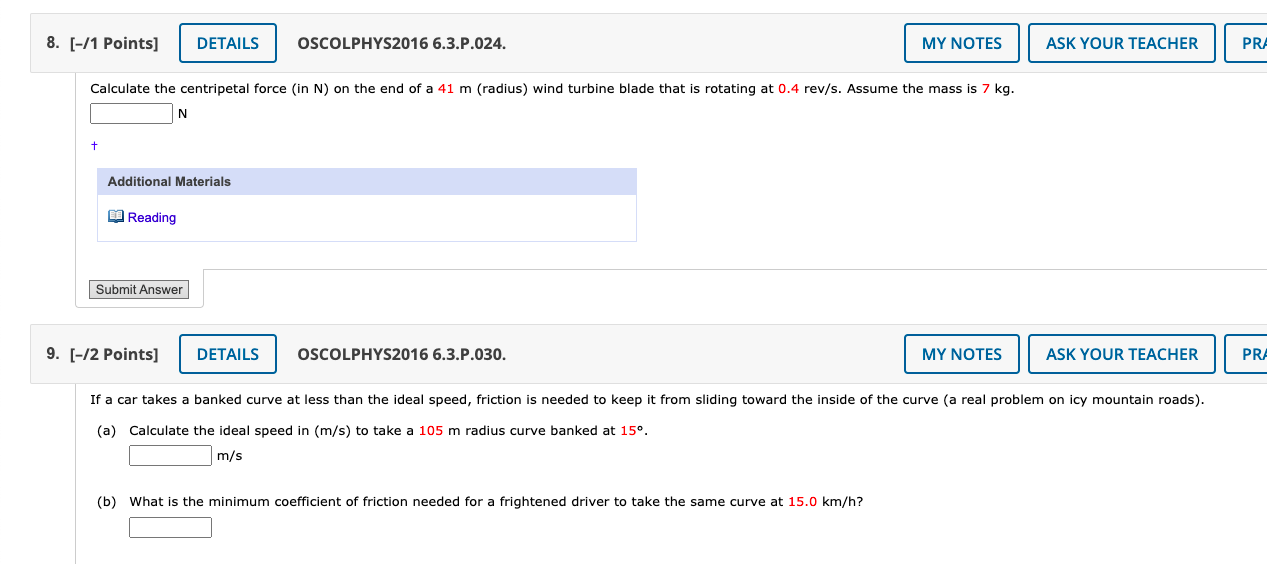 Solved 8 [ 1 Points Details Oscolphys2016 6 3 P 024 My