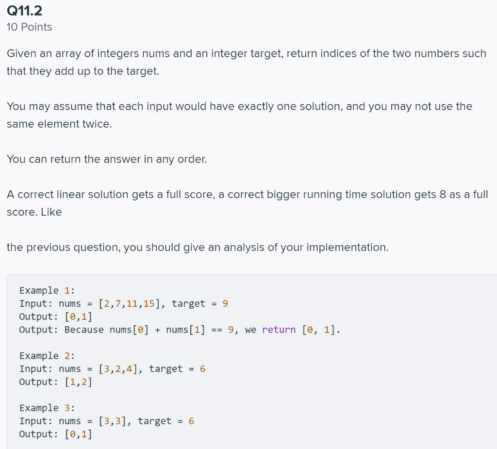 Solved Given An Implementation To Solve The Problem And Then | Chegg.com