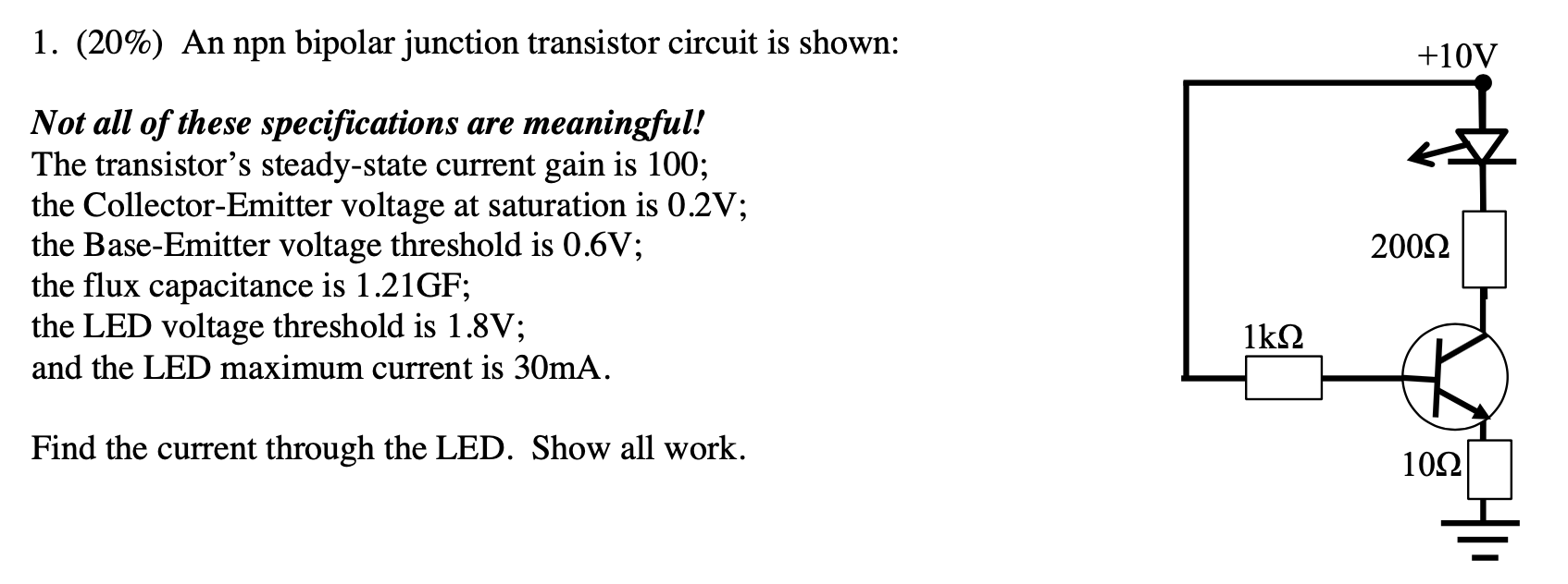 Solved An Npn Bipolar Junction Transistor Circuit Is | Chegg.com