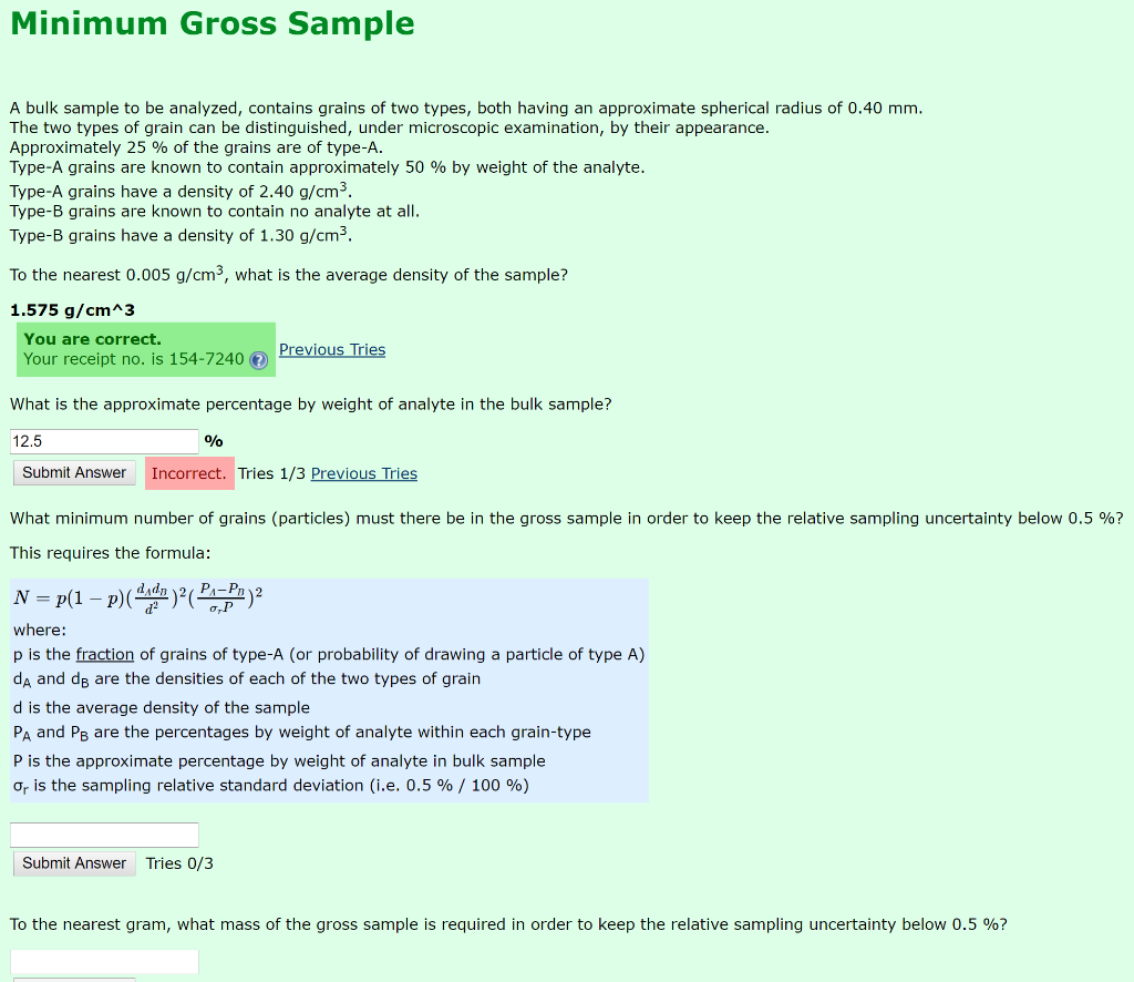Capacity Gross Sample Solved Minimum Gross Sample A bulk sample to be analyzed, | Chegg.com