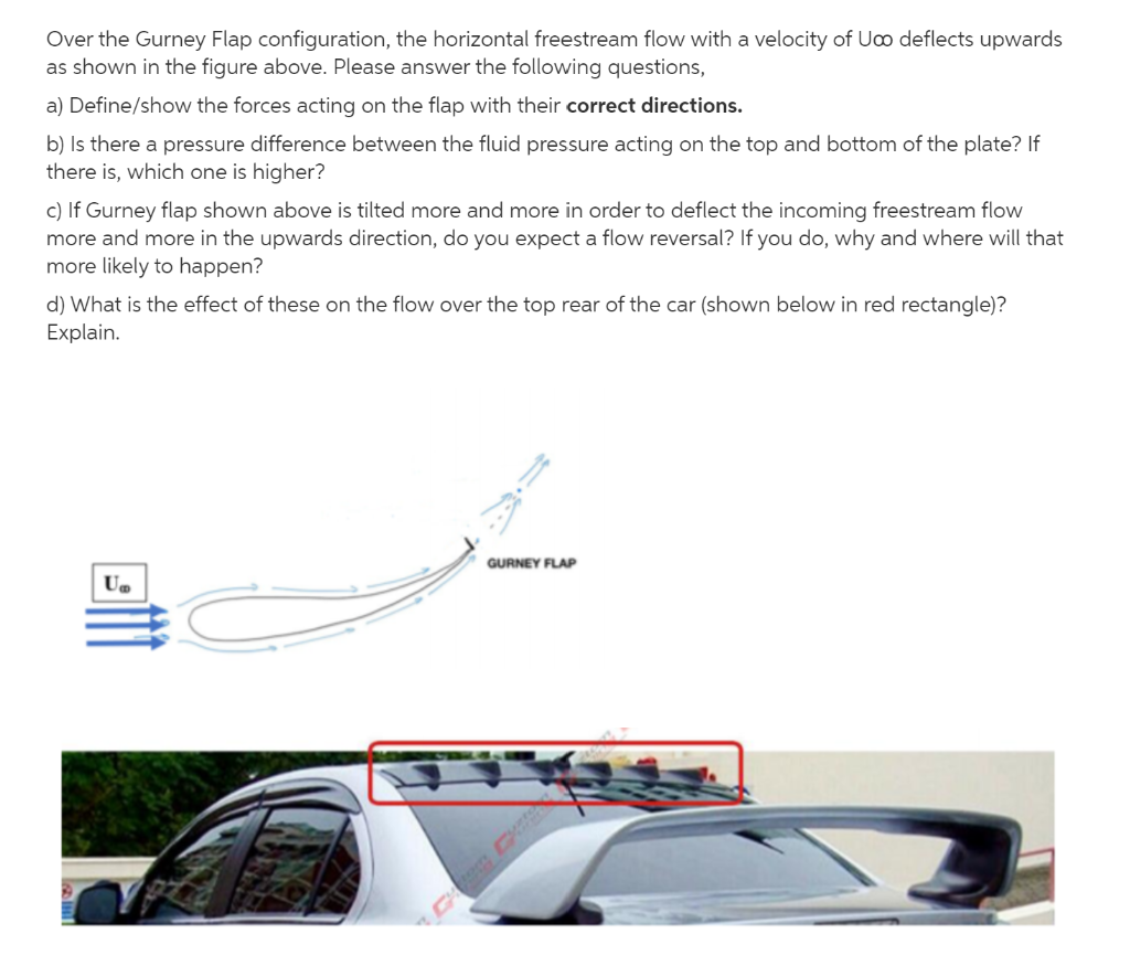 Solved Over the Gurney Flap configuration, the horizontal