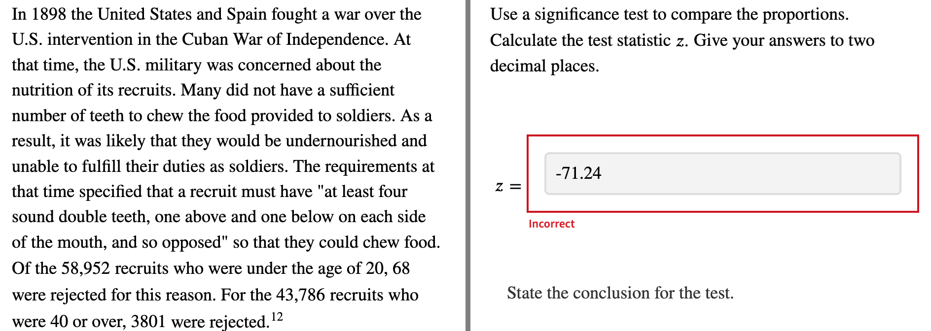 Solved Use a significance test to compare the proportions. | Chegg.com