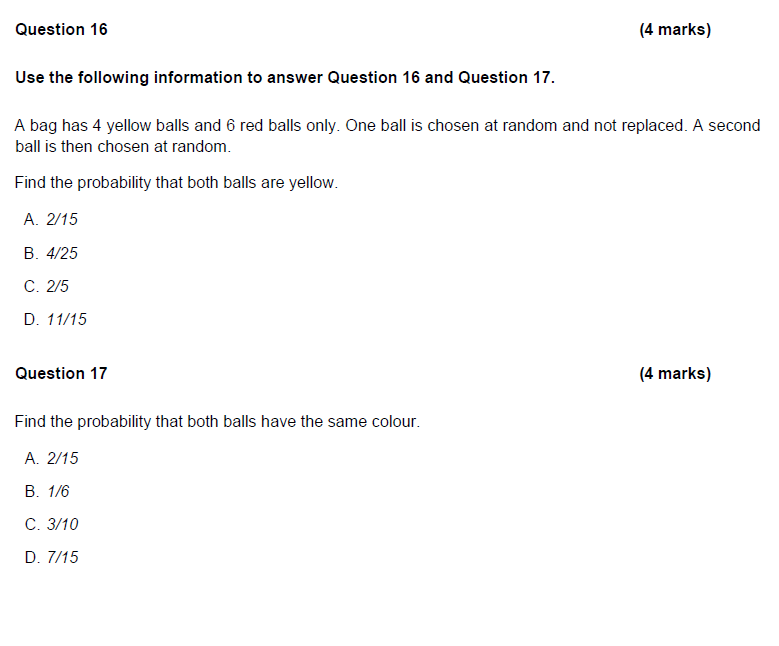 Solved Question 16 (4 marks) Use the following information | Chegg.com